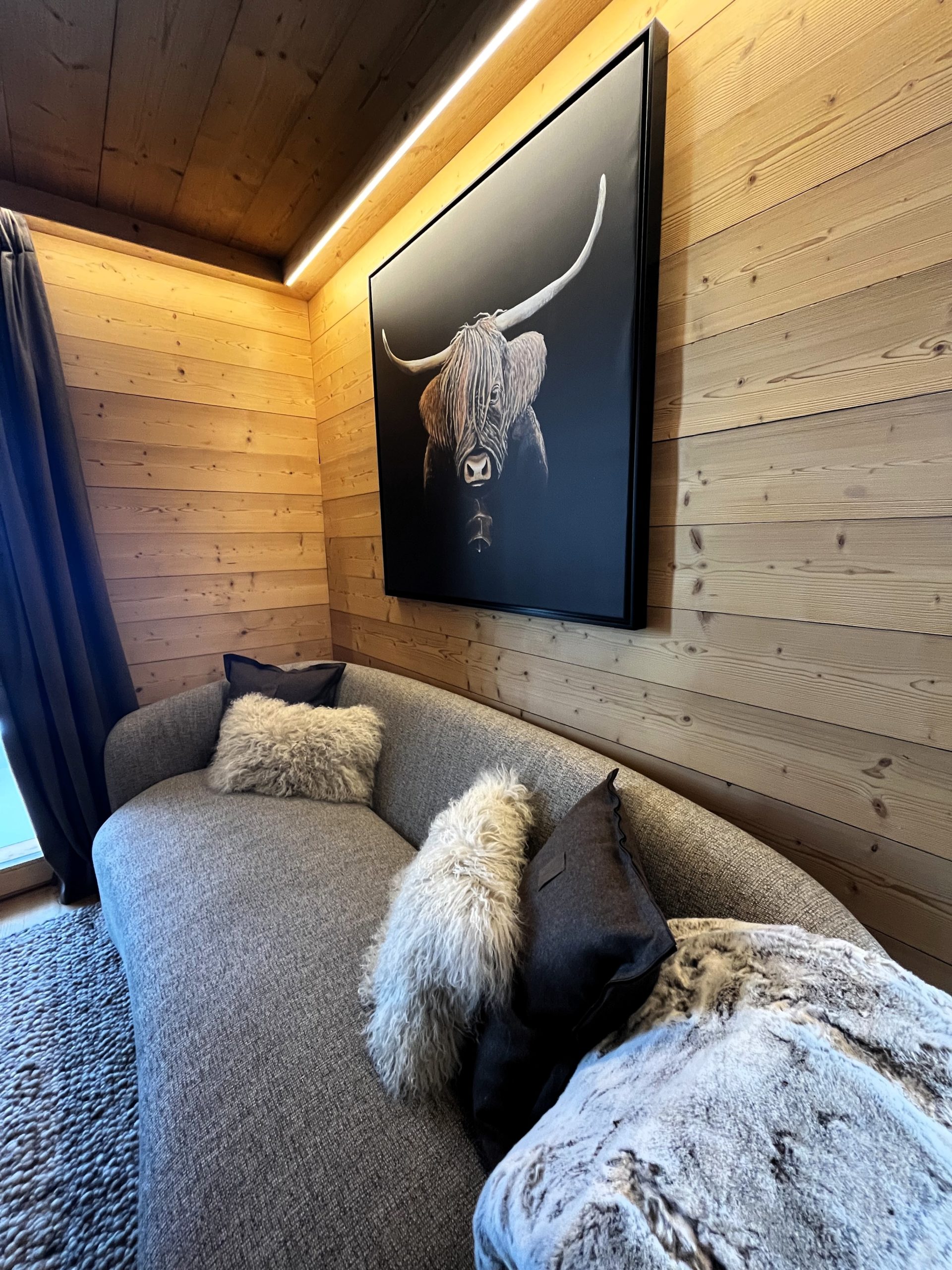 Projet d'aménagement et de décoration d'appartement de montagne Haute -Nendaz - Chambre avec lit superposé sur mesure