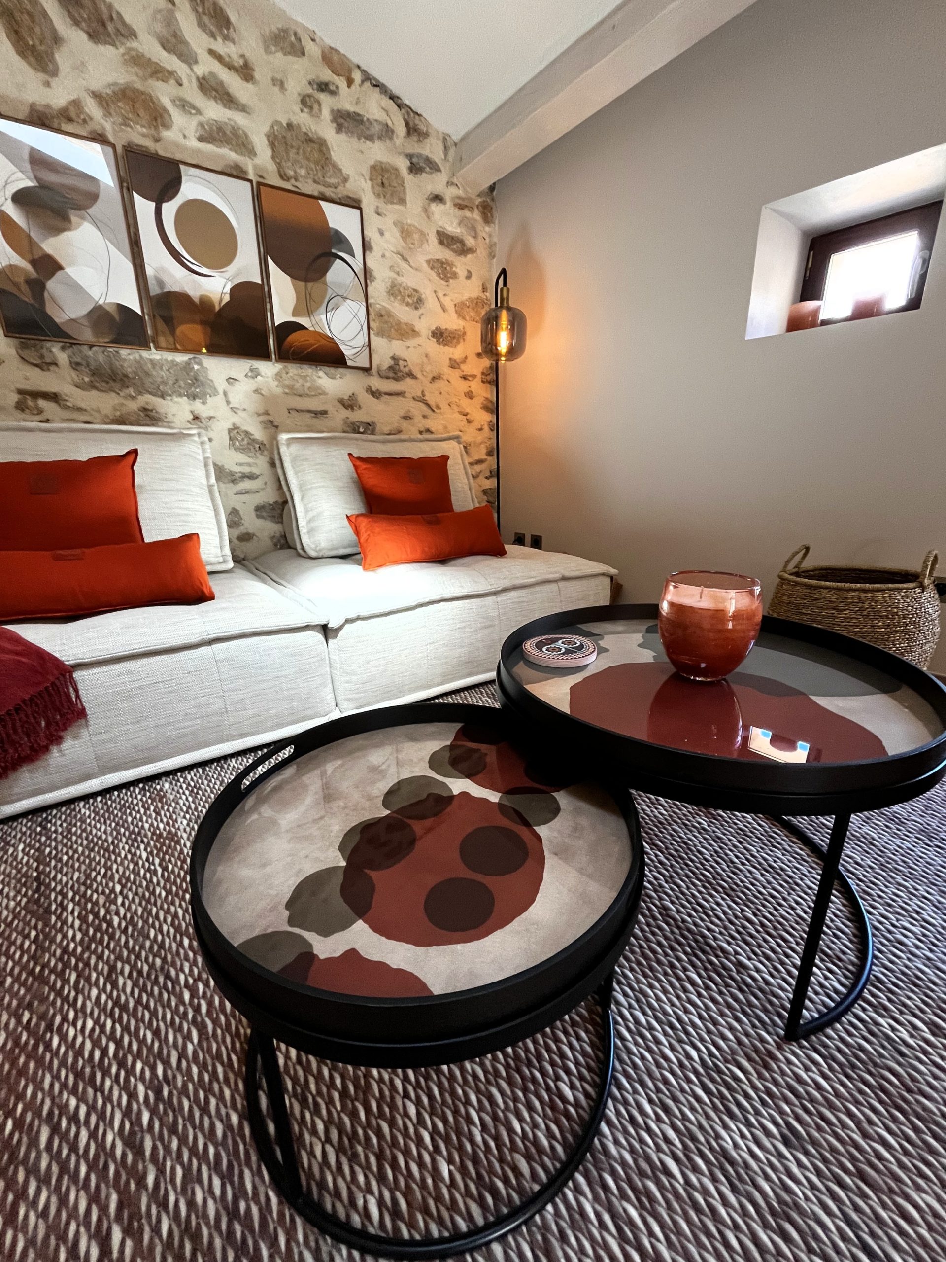 Aménagement et Décoration de chalet - Salon - Vue depuis la mezzanine